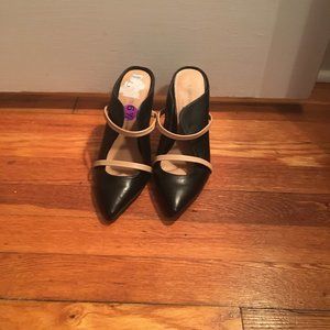 high heel black mule